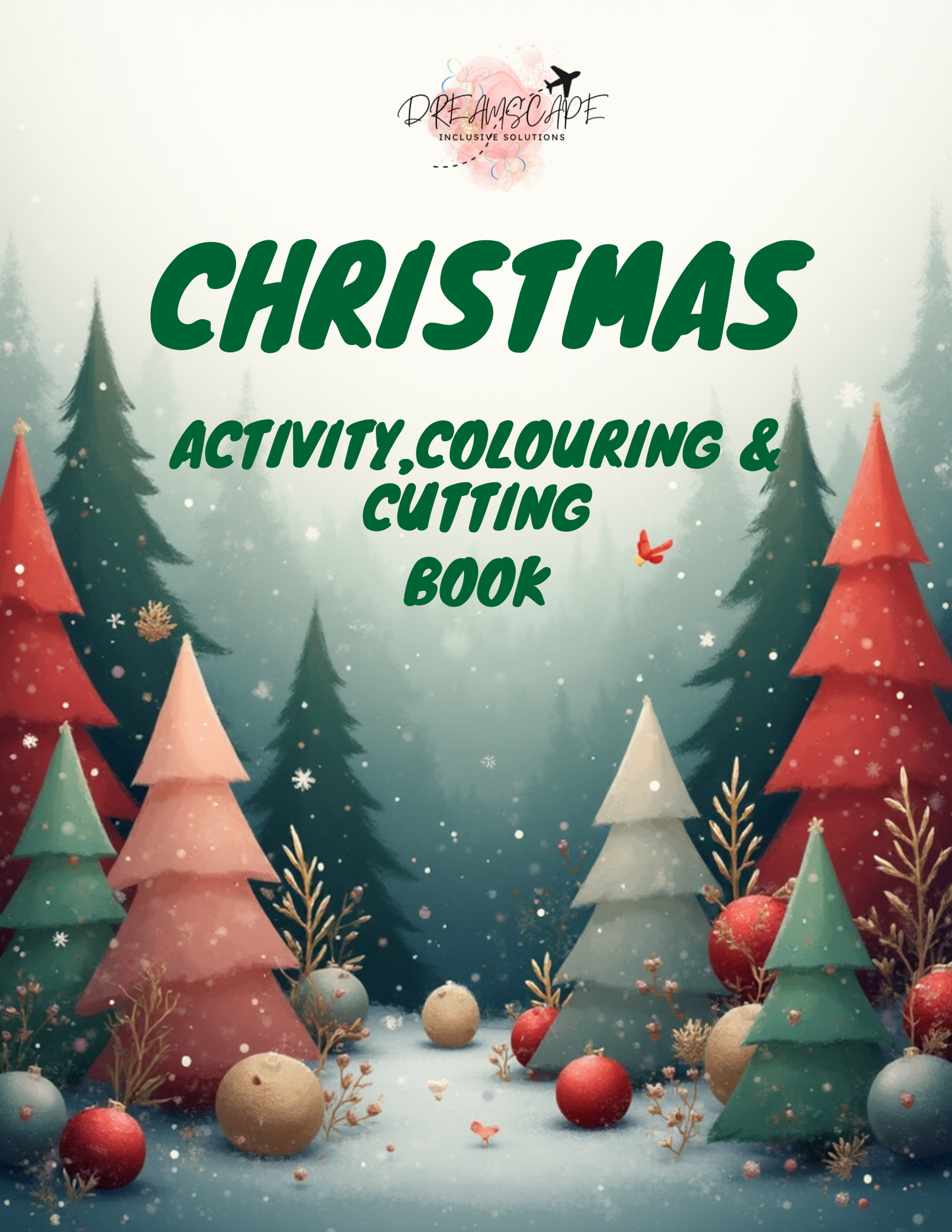 Christmas Activity, Colouring & Cutting Book (Printable PDF)