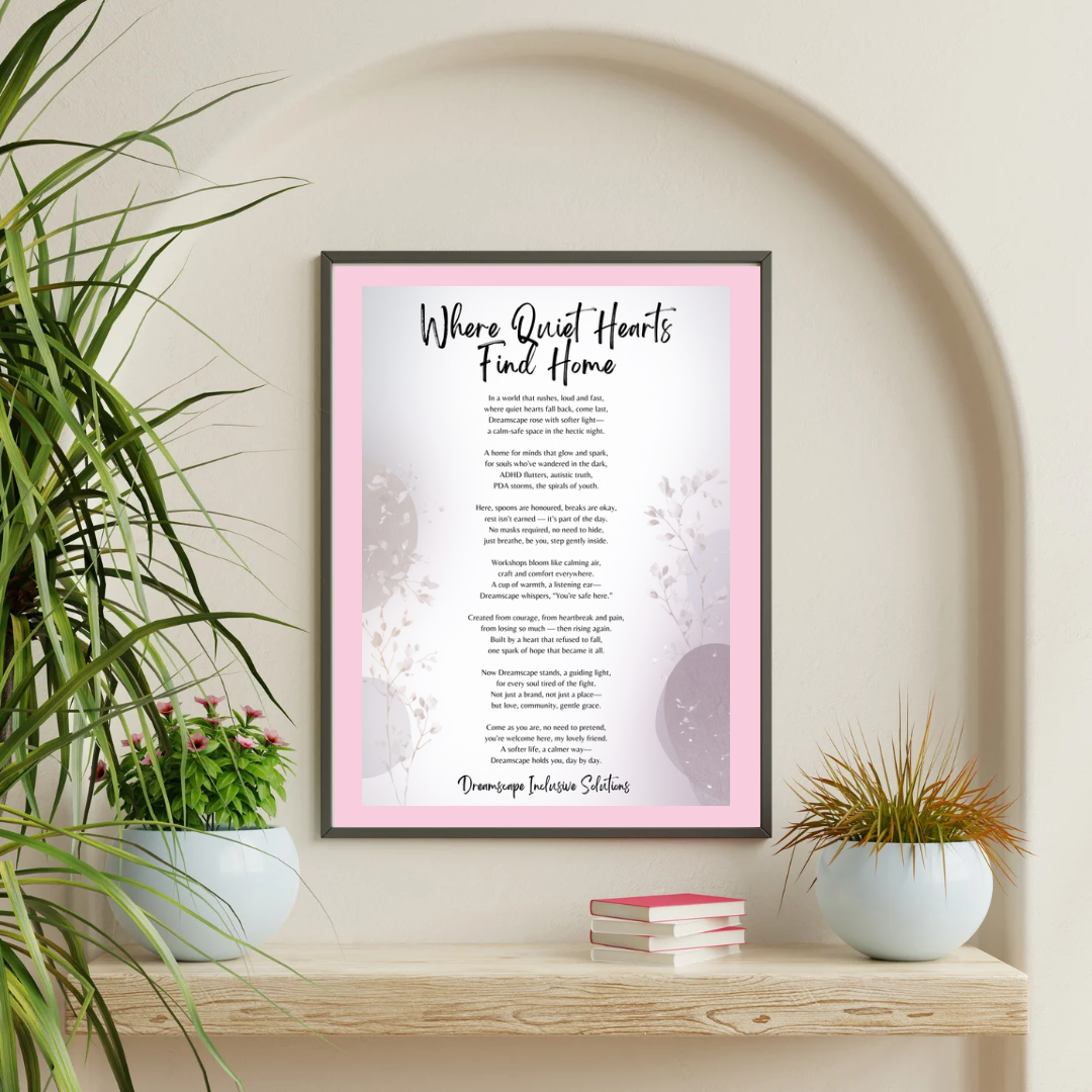 Where Quiet Hearts Find Home – Dreamscape Poem Print
